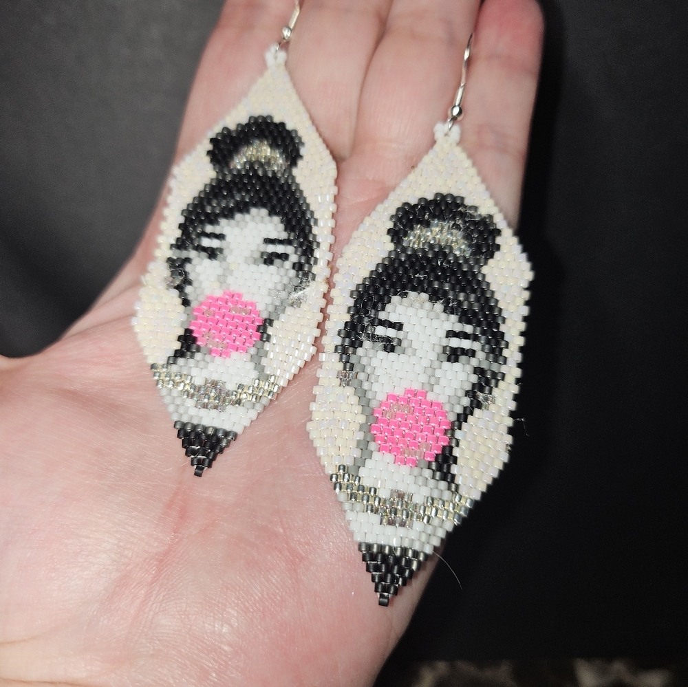 Handmade Beaded Audrey Hepburn Inpired Earrings